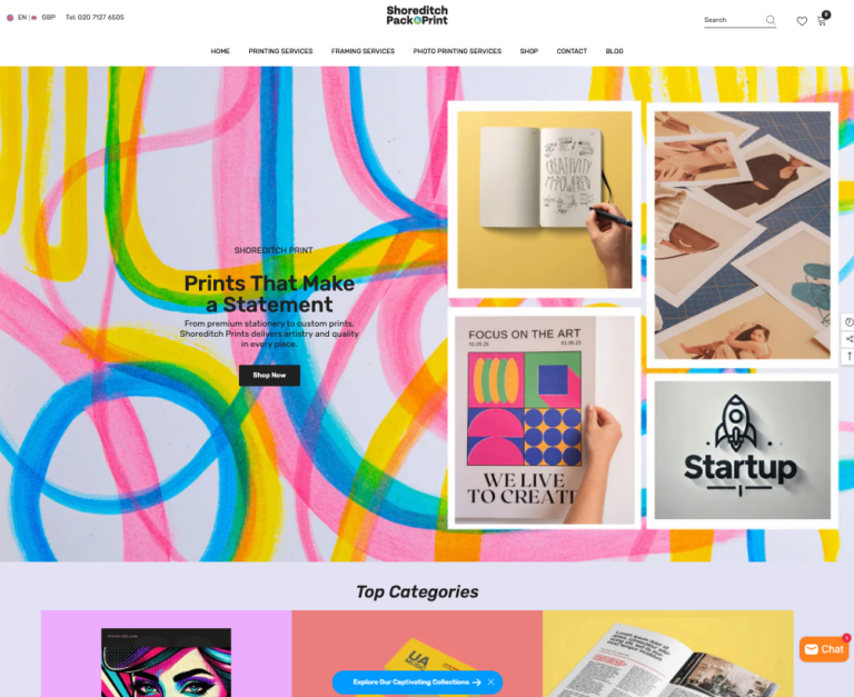 Shoreditch Pack & Print – Driving Local Leads & Online Sales Through Targeted CRO & SEO